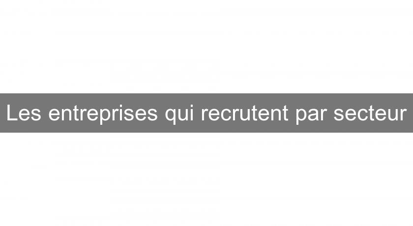 Les entreprises qui recrutent par secteur Les entreprises qui recrutent par secteur