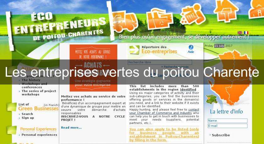 Les entreprises vertes du poitou Charente Les entreprises vertes du poitou Charente