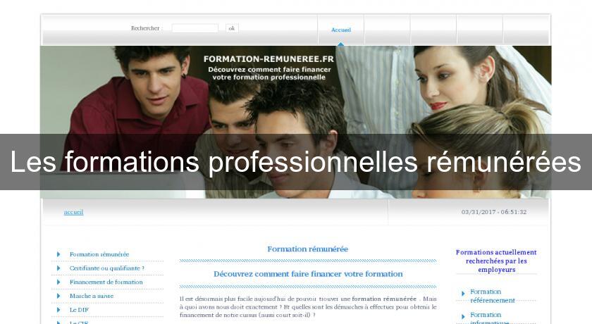 Les formations professionnelles rémunérées Les formations professionnelles rémunérées