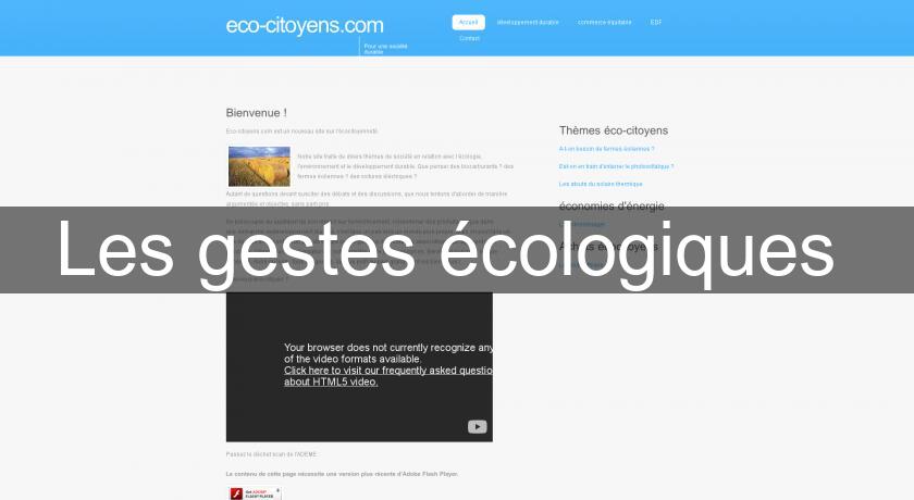 Les gestes écologiques Les gestes écologiques