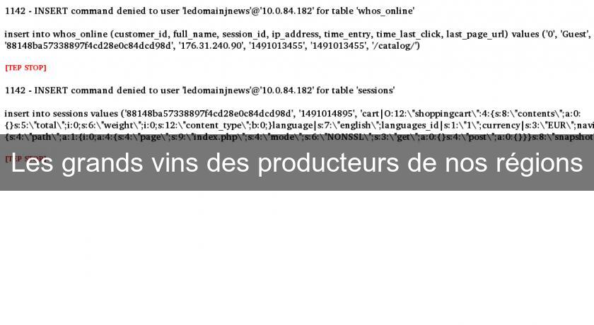 Les grands vins des producteurs de nos régions Les grands vins des producteurs de nos régions