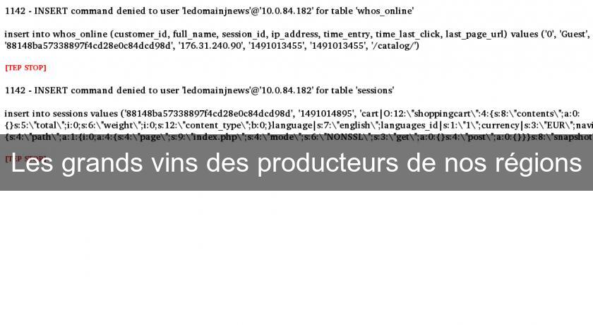 Les grands vins des producteurs de nos régions