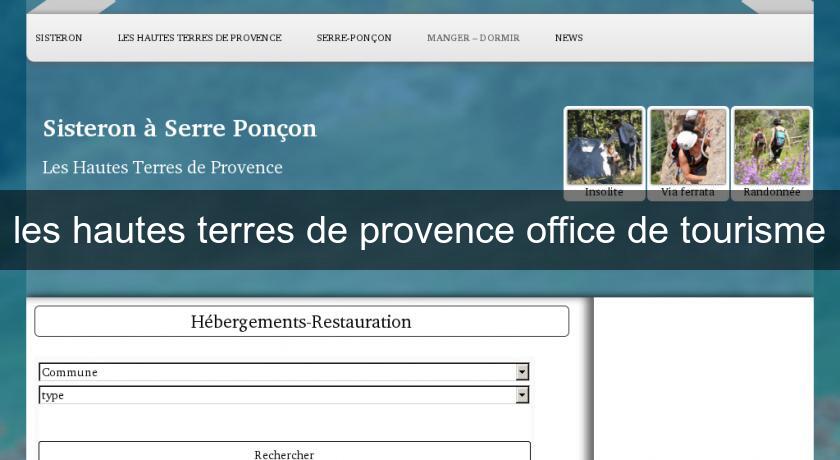 les hautes terres de provence office de tourisme