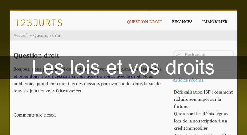Les lois et vos droits Les lois et vos droits