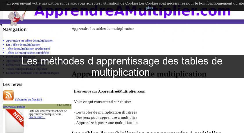 Les méthodes d'apprentissage des tables de multiplication Les méthodes d'apprentissage des tables de multiplication