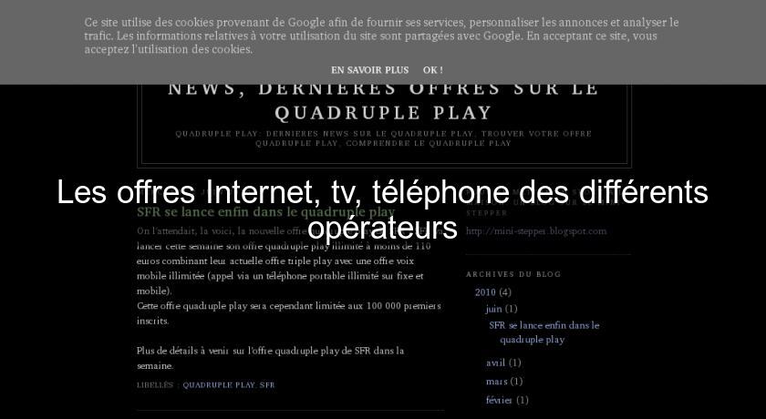 Les offres Internet, tv, téléphone des différents opérateurs