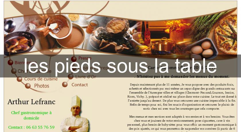 les pieds sous la table les pieds sous la table