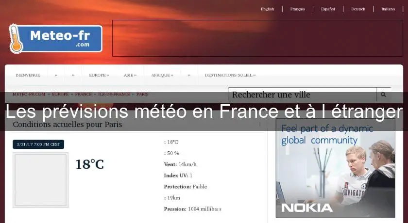 Les prévisions météo en France et à l'étranger