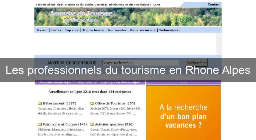 Les professionnels du tourisme en Rhone Alpes