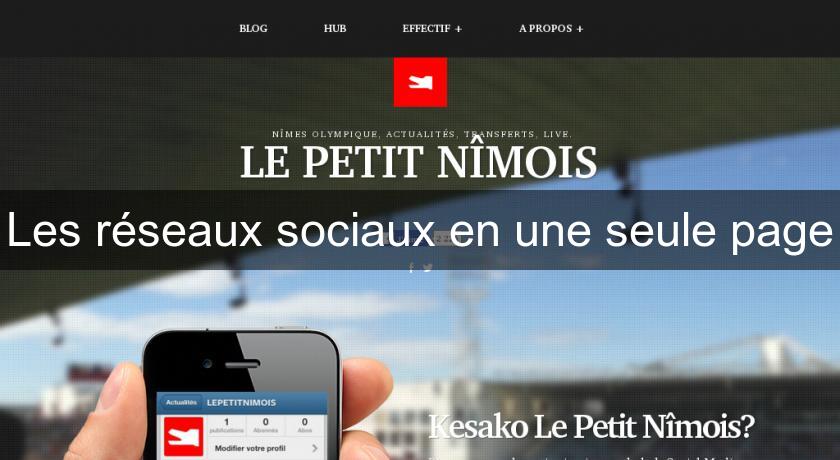 Les réseaux sociaux en une seule page Les réseaux sociaux en une seule page