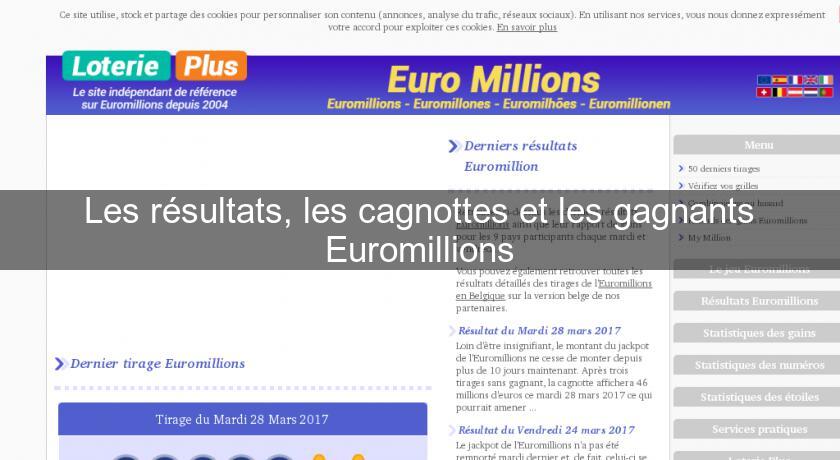 Les résultats, les cagnottes et les gagnants Euromillions Les résultats, les cagnottes et les gagnants Euromillions