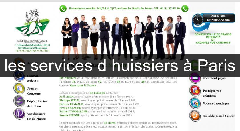 les services d'huissiers à Paris