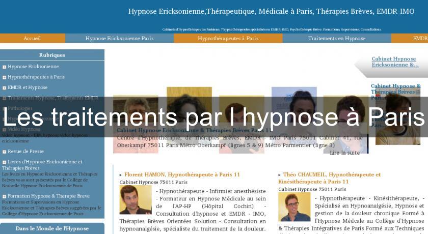 Les traitements par l'hypnose à Paris Les traitements par l'hypnose à Paris