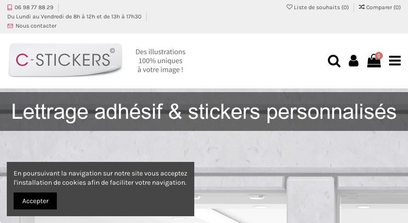 Lettrage adhésif & stickers personnalisés Lettrage adhésif & stickers personnalisés