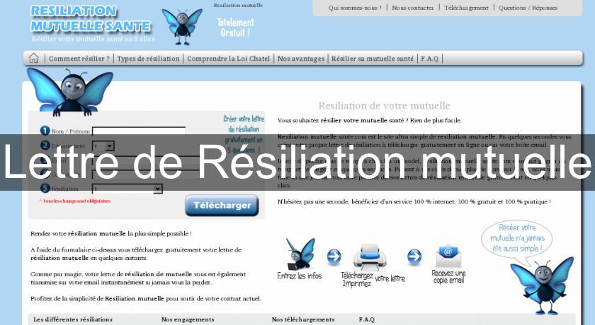 Lettre de Résiliation mutuelle Lettre de Résiliation mutuelle