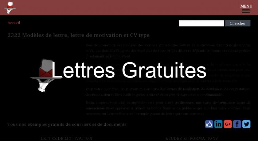 Lettres Gratuites Lettres Gratuites