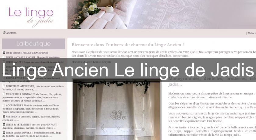 Linge Ancien Le linge de Jadis