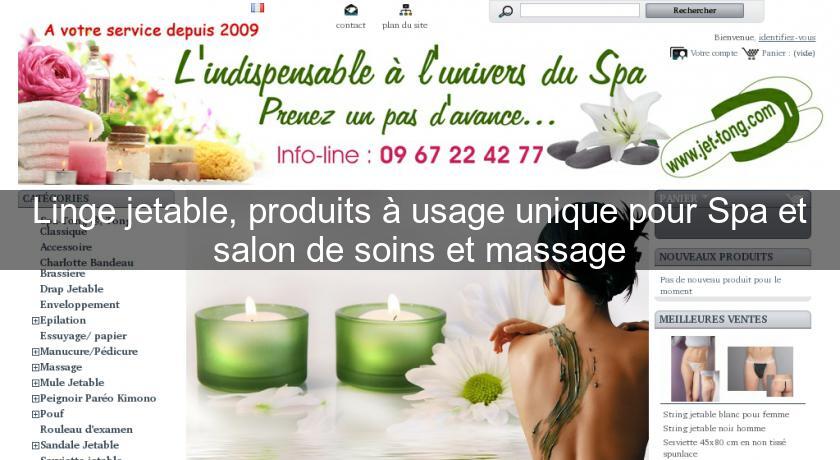 Linge jetable, produits à usage unique pour Spa et salon de soins et massage