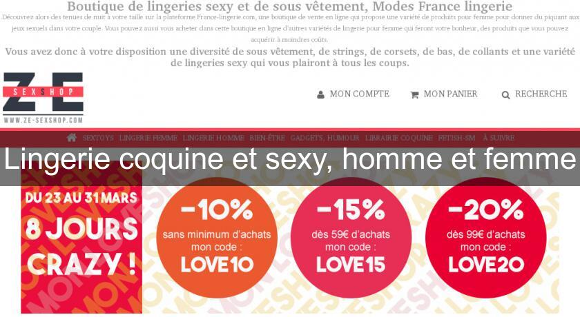 Lingerie coquine et sexy, homme et femme