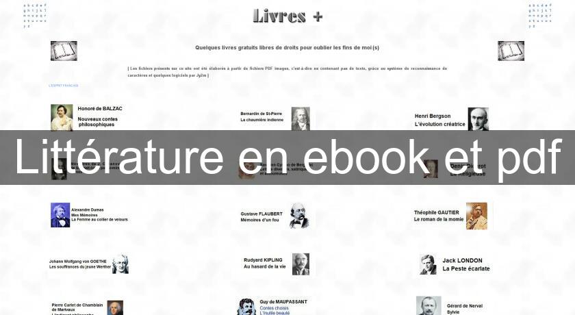 Littérature en ebook et pdf Littérature en ebook et pdf