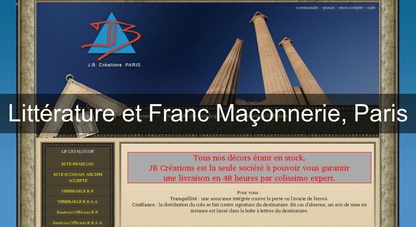 Littérature et Franc Maçonnerie, Paris Littérature et Franc Maçonnerie, Paris