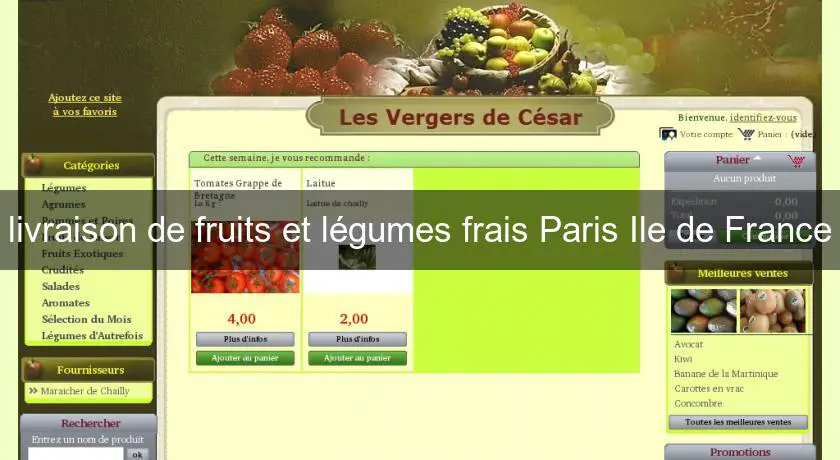 livraison de fruits et légumes frais Paris Ile de France