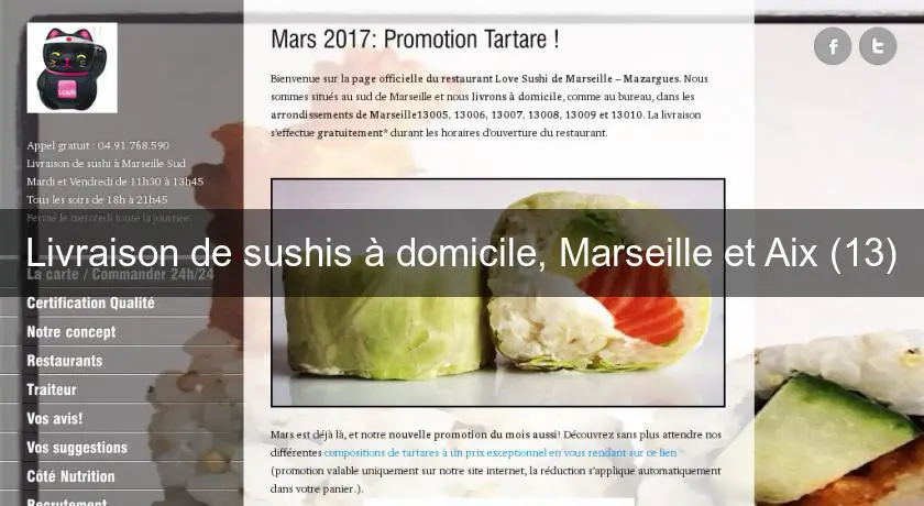 Livraison de sushis à domicile, Marseille et Aix (13)