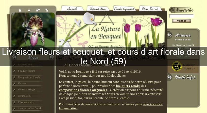 Livraison fleurs et bouquet, et cours d'art florale dans le Nord (59)