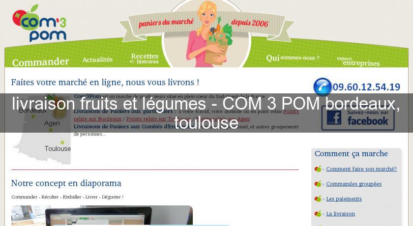 livraison fruits et légumes - COM'3 POM bordeaux, toulouse livraison fruits et légumes - COM'3 POM bordeaux, toulouse