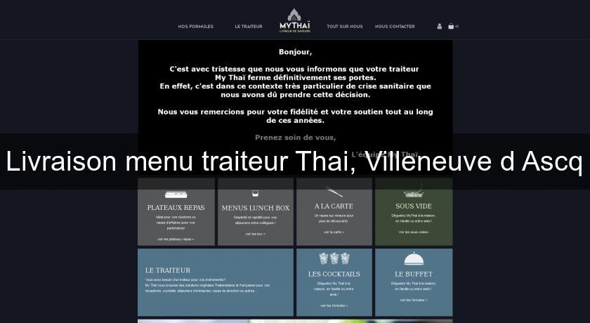 Livraison menu traiteur Thai, Villeneuve d'Ascq