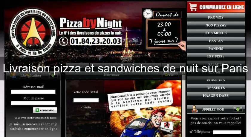 Livraison pizza et sandwiches de nuit sur Paris