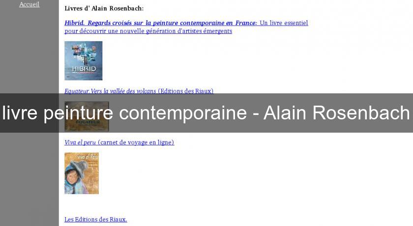 livre peinture contemporaine - Alain Rosenbach