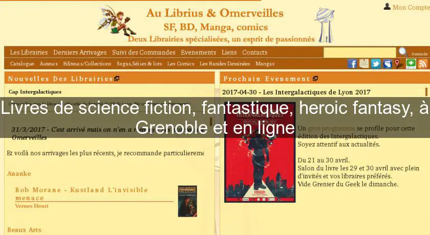 Livres de science fiction, fantastique, heroic fantasy, à Grenoble et en ligne