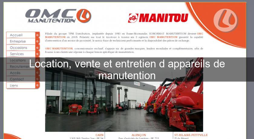 Location, vente et entretien d'appareils de manutention Location, vente et entretien d'appareils de manutention