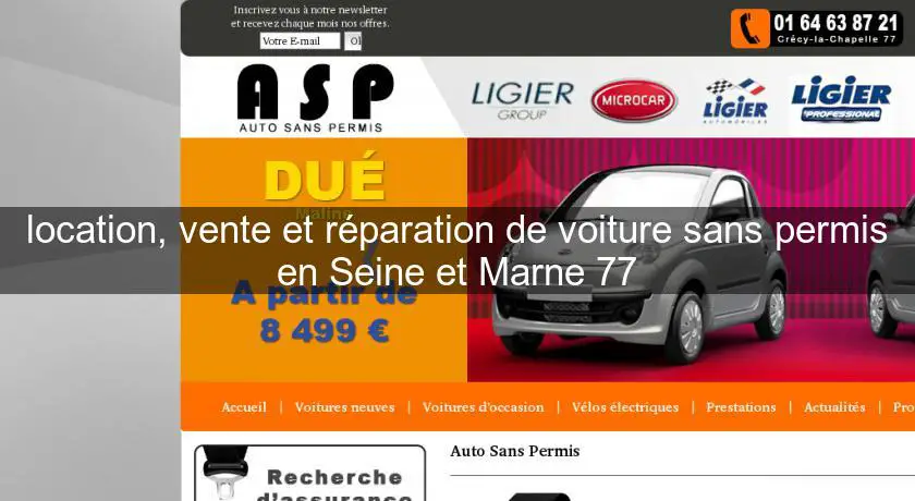 location, vente et réparation de voiture sans permis en Seine et Marne 77