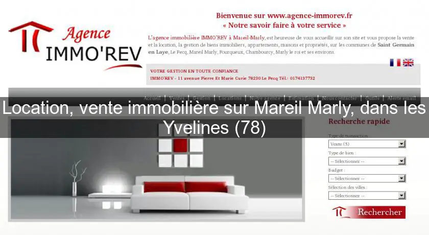 Location, vente immobilière sur Mareil Marly, dans les Yvelines (78)