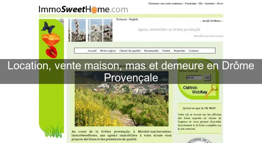 Location, vente maison, mas et demeure en Drôme Provençale