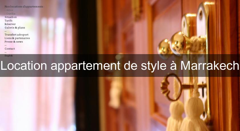 Location appartement de style à Marrakech