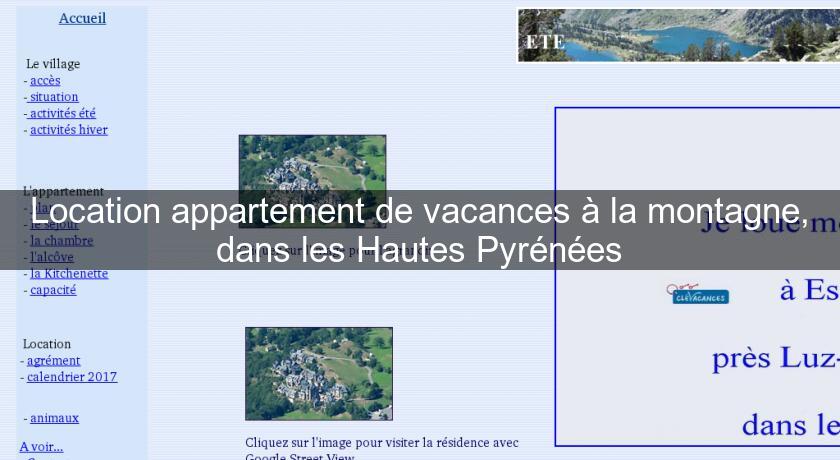 Location appartement de vacances à la montagne, dans les Hautes Pyrénées