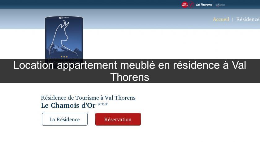 Location appartement meublé en résidence à Val Thorens