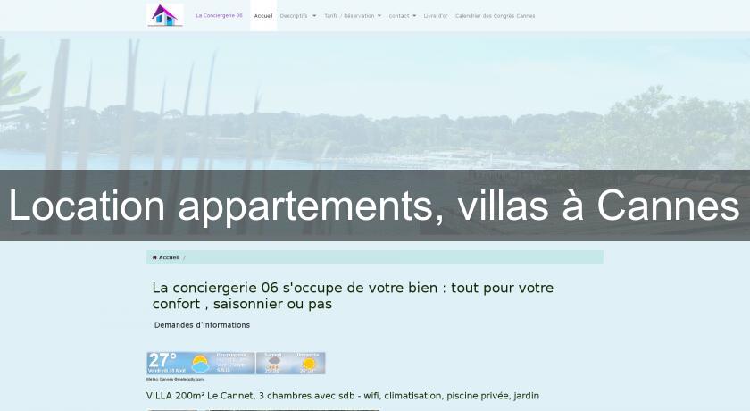 Location appartements, villas à Cannes Location appartements, villas à Cannes