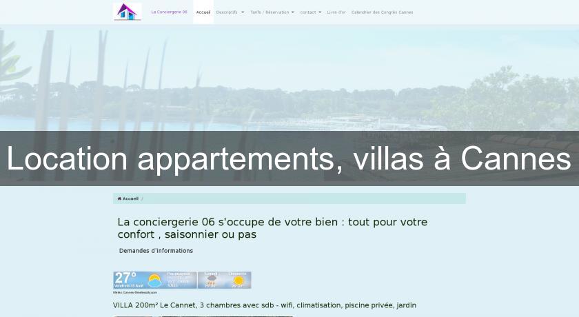 Location appartements, villas à Cannes