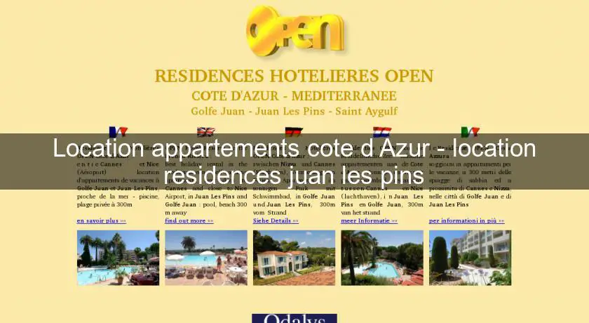 Location appartements cote d'Azur - location residences juan les pins