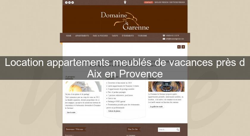 Location appartements meublés de vacances près d'Aix en Provence