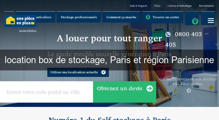 location box de stockage, Paris et région Parisienne