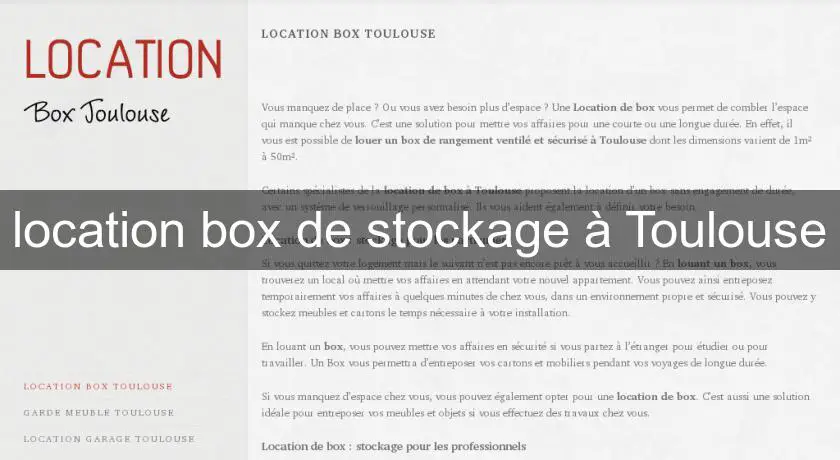 location box de stockage à Toulouse