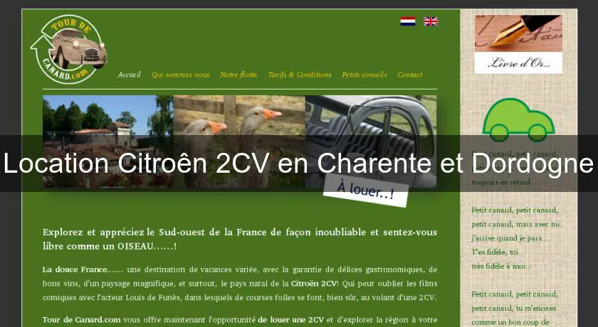 Location Citroên 2CV en Charente et Dordogne