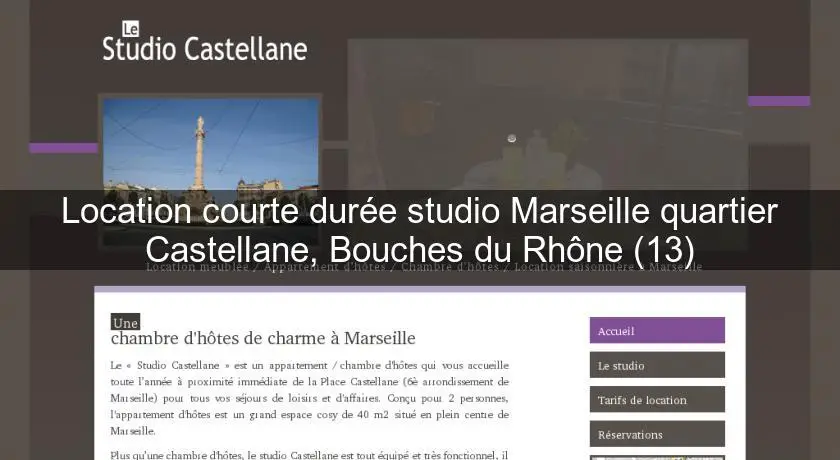 Location courte durée studio Marseille quartier Castellane, Bouches du Rhône (13)