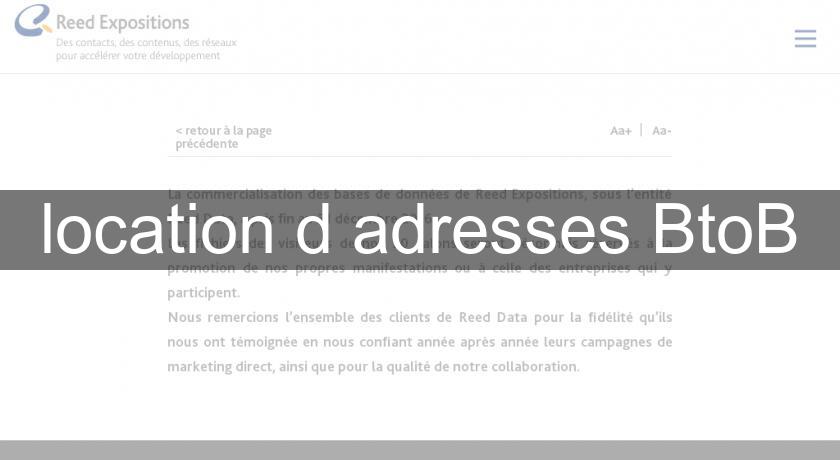 location d'adresses BtoB location d'adresses BtoB