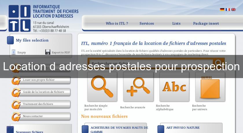 Location d'adresses postales pour prospection Location d'adresses postales pour prospection